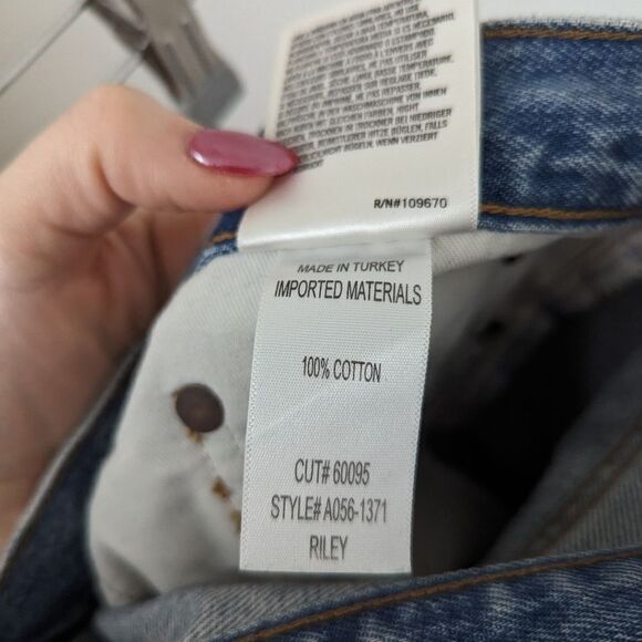 AGOLDE medium Haven wash indigo denim Riley high rise straight crop jeans - Picture 4 of 6